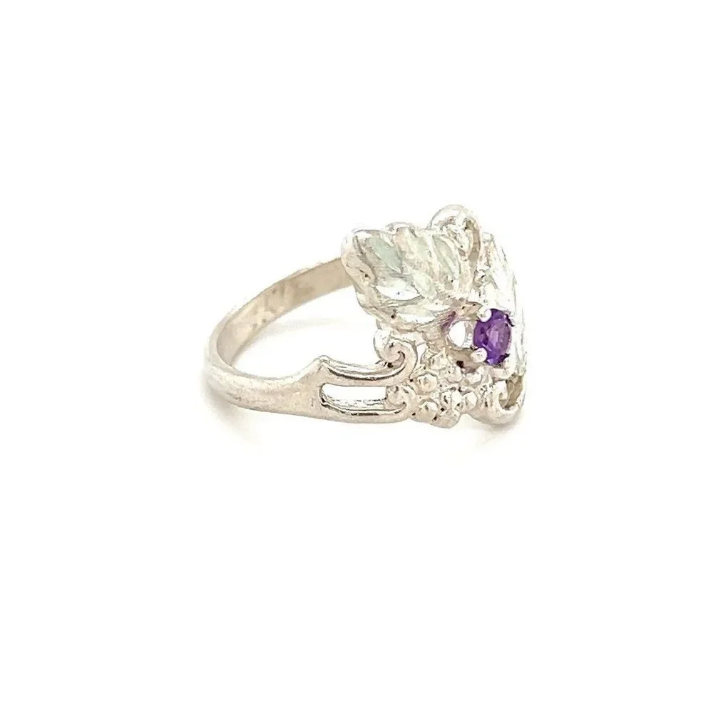 Grape-Shaped‎ Amethyst Sterling Silver Small Ring